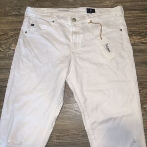AG Adriano Goldschmied Jeans 30R White The Legging Ankle Super Skinny Ankle. 5